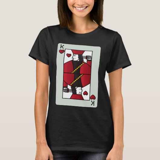 T-shirt Couple King of Heart Card Valentines  Pair (Devant)