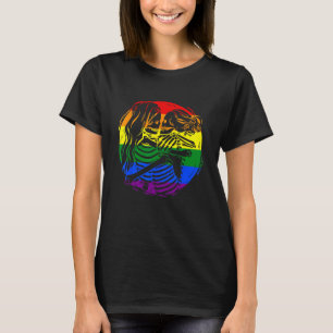 T-shirt Couple lesbien Fierté LGBT Squelettes s'embrassant