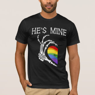 T-shirt Couple lesbien gai jumelé Skeleton Heart TL 6