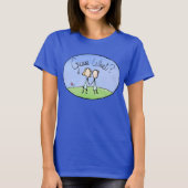 T-shirt Couple Lesbienne mignonne Devinez quoi (Devant)