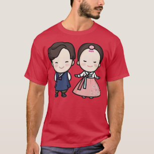 T-shirt Couple Mariage coréen mignon en vêtements traditio