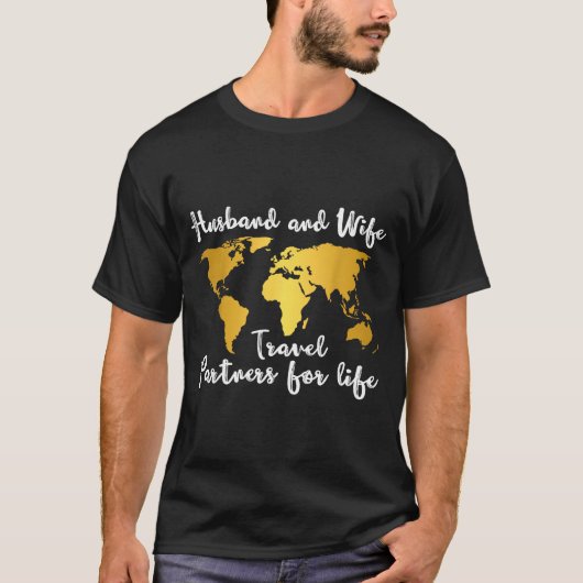 T-shirt Couple Matching Husband And Wife Travel Partners F (Devant)