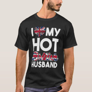 T-shirt Couple Matching Uk Citoyen J'Aime Mon Hot British
