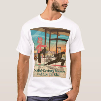 T-shirt Couple moderne du milieu du siècle pratiquant le t