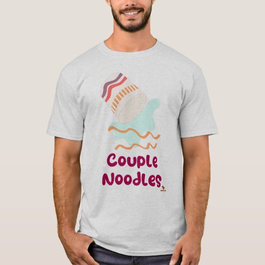 T-shirt Couple Noodles Funny Ramen Design Humour (Devant)