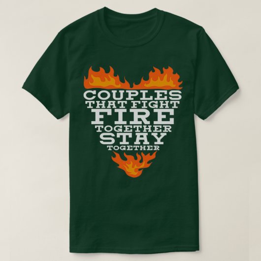 T-shirt Couple pompier (Design devant)