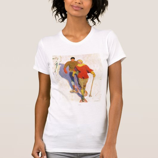 T-shirt Couple portant des raquettes par McClelland Barcla (Devant)