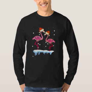 T-shirt Couple rose mignon Flamant rose d'amour Santa Chap