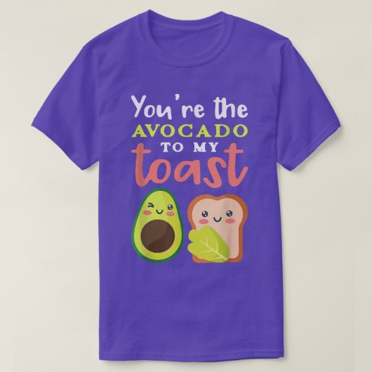 T-shirt Couple Toast d'avocat Pun Végétalien Végétarien Nu (Design devant)
