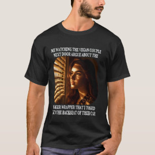 T-shirt Couple végan sarcastique drôle se disputant au suj