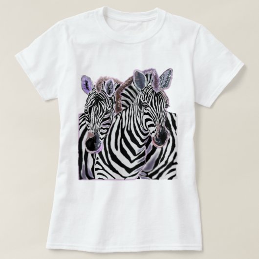 T-shirt couple Zebra (Design devant)