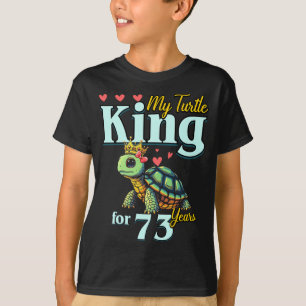 T-shirt Couples 73e anniversaire de mariage Mon roi tortue