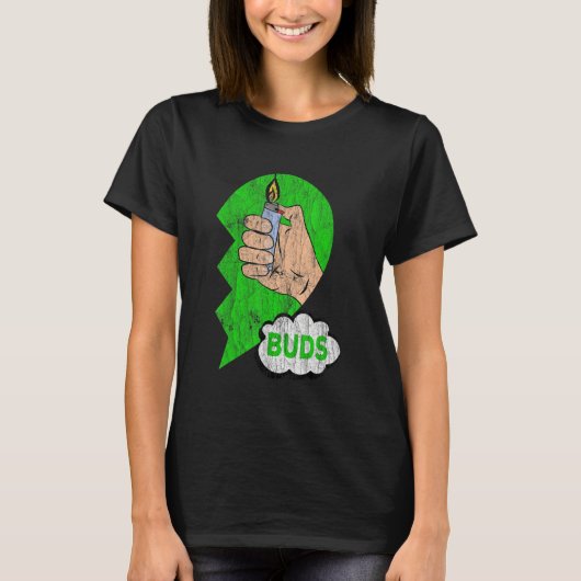 T-shirt Couples correspondant aux meilleurs bourgeons Weed (Devant)