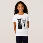 T-Shirt Couples de chat (Devant entier)