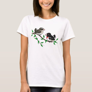 T-shirt Couples de gros-bec de Rose-breasted