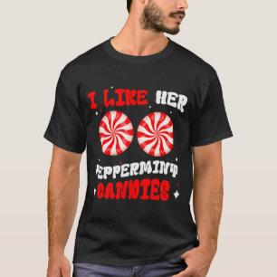 T-shirt Couples de Noël assortis J'aime son bonbon à la me