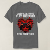 T-shirt Couples Joueurs Qui Jouent Ensemble Restent Ensemb (Design devant)