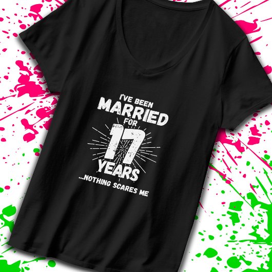 T-shirt Couples mariés 17 ans drôle 17ème anniversaire