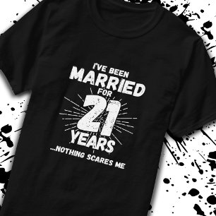 T-shirt Couples mariés 21 ans drôle 21ème anniversaire