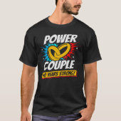 T-shirt Couples Mariés 40 Ans de Mariage - 40 Ans Forts (Devant)