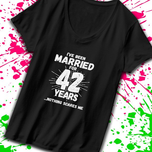 T-shirt Couples mariés 42 ans drôle 42e anniversaire