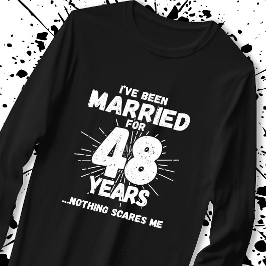 T-shirt Couples mariés 48 ans drôle 48e anniversaire