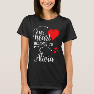 T-shirt Couples Matching Mon cœur appartient à Alivia Mo