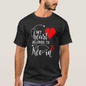T-shirt Couples Matching My Heart Belong to Kevin My Love (Devant)