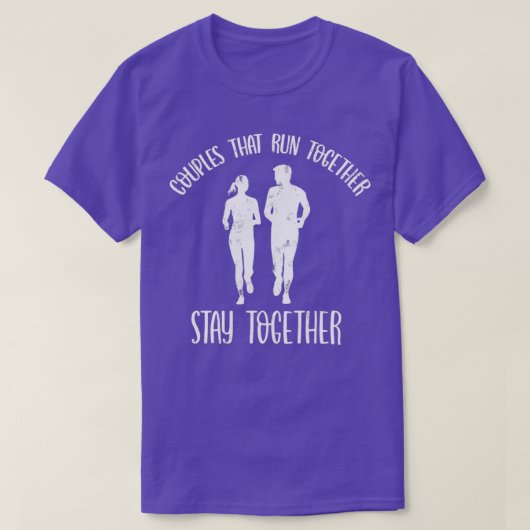 T-shirt Couples Qui Courent Ensemble, Restent Ensemble (2) (Design devant)