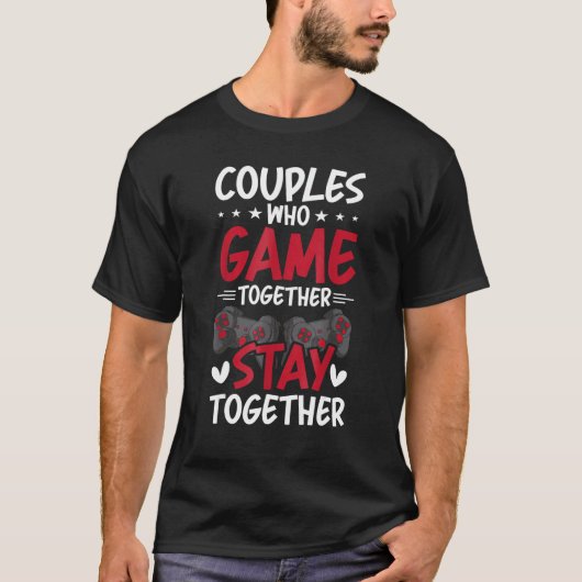 T-shirt Couples Qui Jouent Ensemble Restent Ensemble Jeu V (Devant)