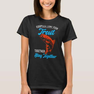 T-shirt Couples qui pêchent la truite ensemble Pêche à la