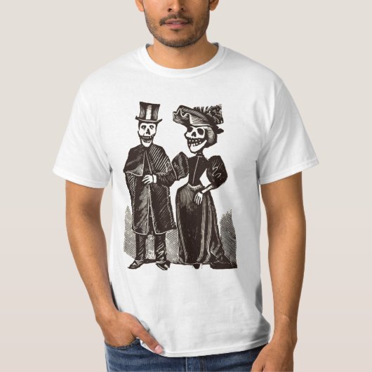 T-shirt Couples squelettiques (Devant)