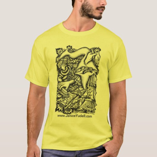 T-shirt - coups de main - Janice Yudell - jaune (Devant)