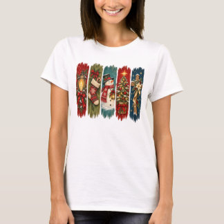T-SHIRT COUPS DE PINCEAU DE NOËL JOLIS ET COLORÉS