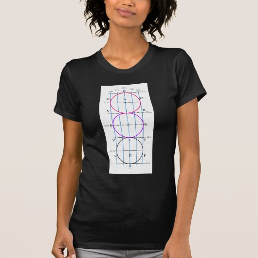 T-shirt cour de dressage de 20x60m ** cercles ** (Devant)