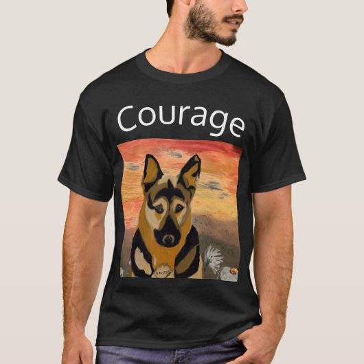 T-shirt Courage de terrain du berger allemand Daisy (Devant)