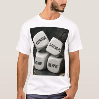 T-shirt Courage Force Honneur Respect Dés Spartiate Guerri