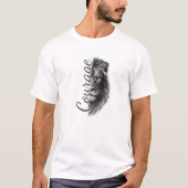 T-shirt Courage Lion Artistic Minimal Tee - (Devant)