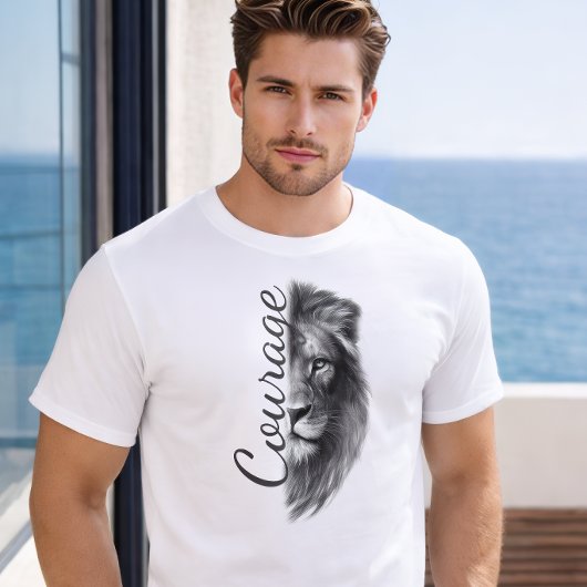 T-shirt Courage Lion Artistic Minimal Tee -
