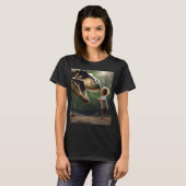 T-shirt **"Courage Unleashed: A Small Boy Faces the T-Rex" (Devant entier)