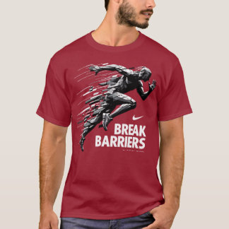 T-shirt Coureur Abstrait Effet Brisé - Sport Géométrique 