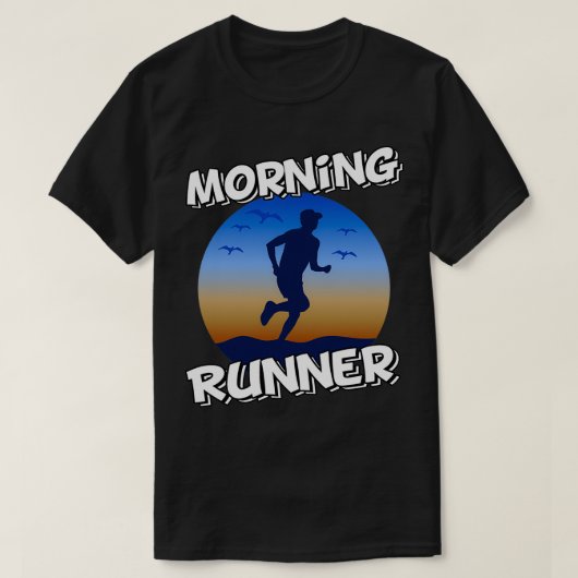 T-shirt Coureur du matin courant le matin (Design devant)