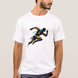 T-shirt Coureur Dynamique en Mouvement - Vitesse Abstraite