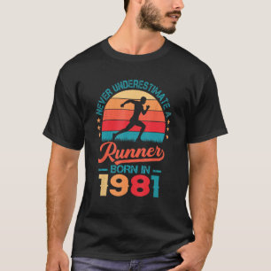 T-shirt Coureur né en 1981 42e anniversaire Coureur 42 ans