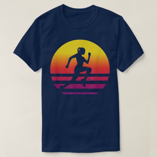 T-shirt Coureur rétro, motivation, jogging (Design devant)