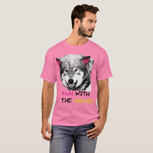 T-shirt Courez avec les loups (Devant entier)