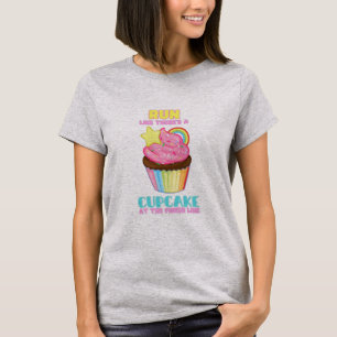 T-shirt Courez comme s'il y avait un cupcake à la ligne d'