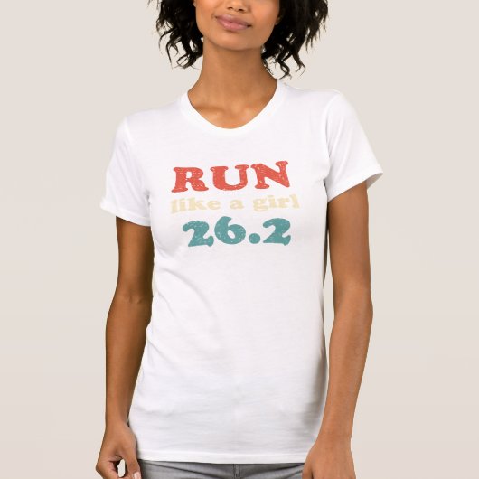 T-shirt Courez comme une fille 26.2 (Devant)