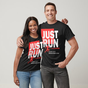 T-shirt Courez juste Marathon Course de piste Date Red Dar