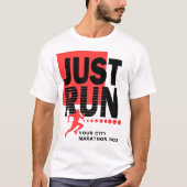 T-shirt Courez juste Marathon Course de piste Date Red Lig (Devant)